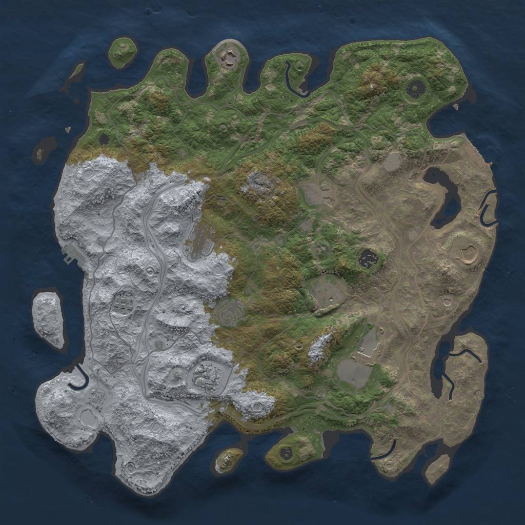 Rust Map: Procedural Map, Size: 4250, Seed: 1909910040, 19 Monuments