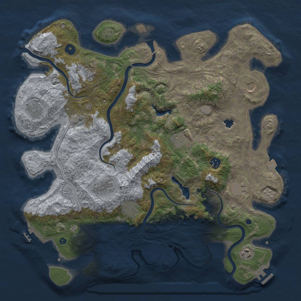 Rust Map: Procedural Map, Size: 4250, Seed: 427514192, 16 Monuments