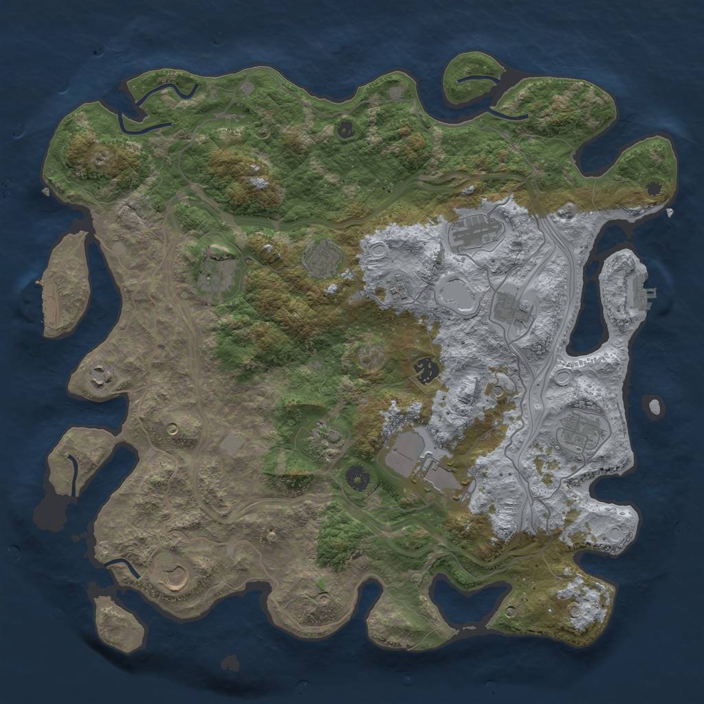 Rust Map: Procedural Map, Size: 4250, Seed: 2139270083, 19 Monuments