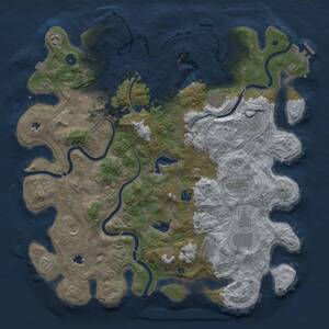 Thumbnail Rust Map: Procedural Map, Size: 4500, Seed: 1648173849, 16 Monuments
