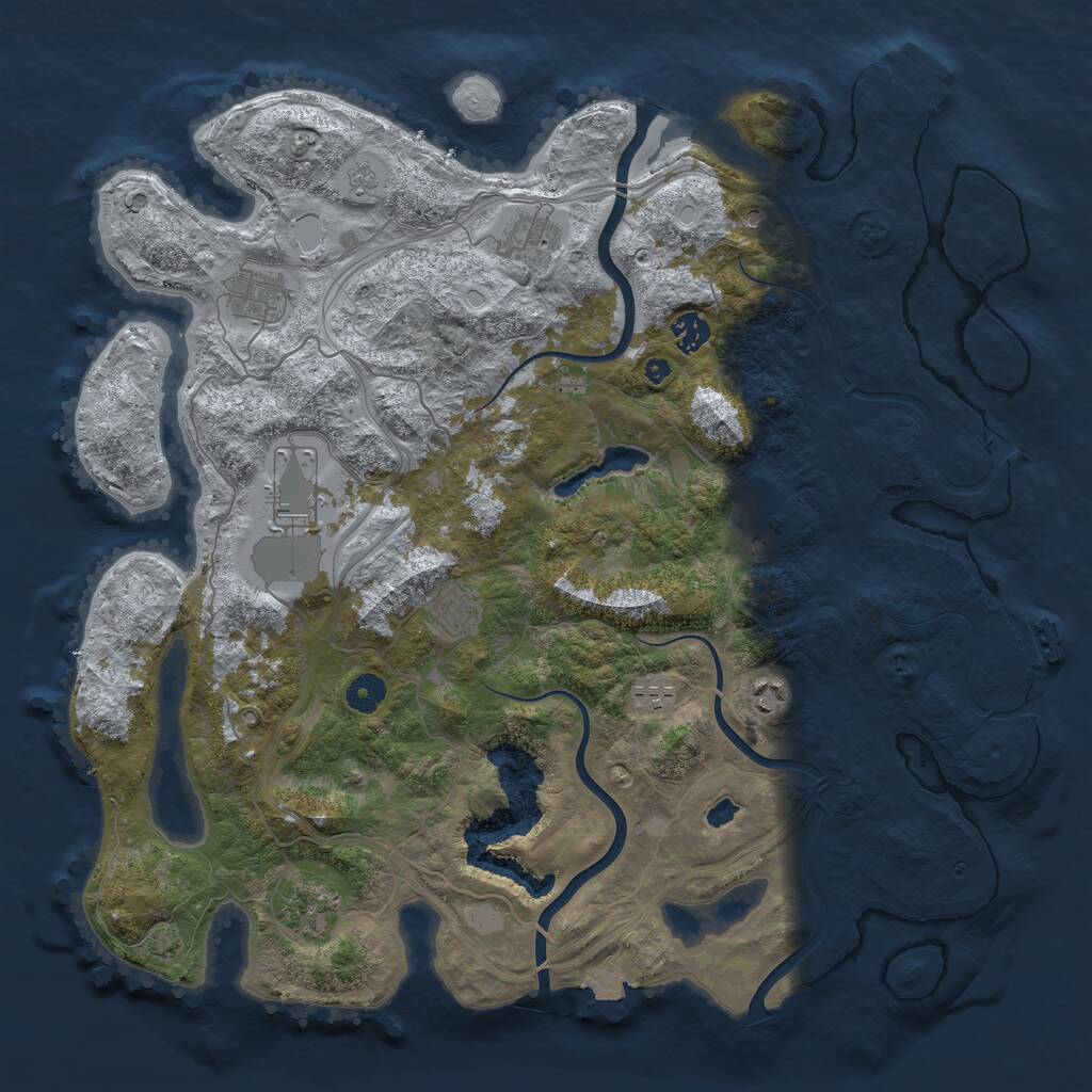 Rust Map: Procedural Map, Size: 4250, Seed: 2129770556, 15 Monuments