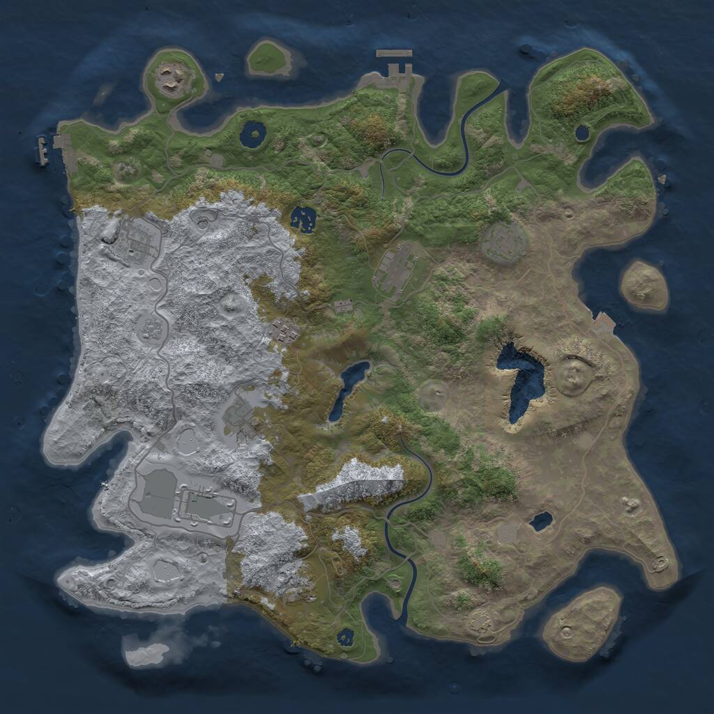 Rust Map: Procedural Map, Size: 4000, Seed: 338305848, 15 Monuments