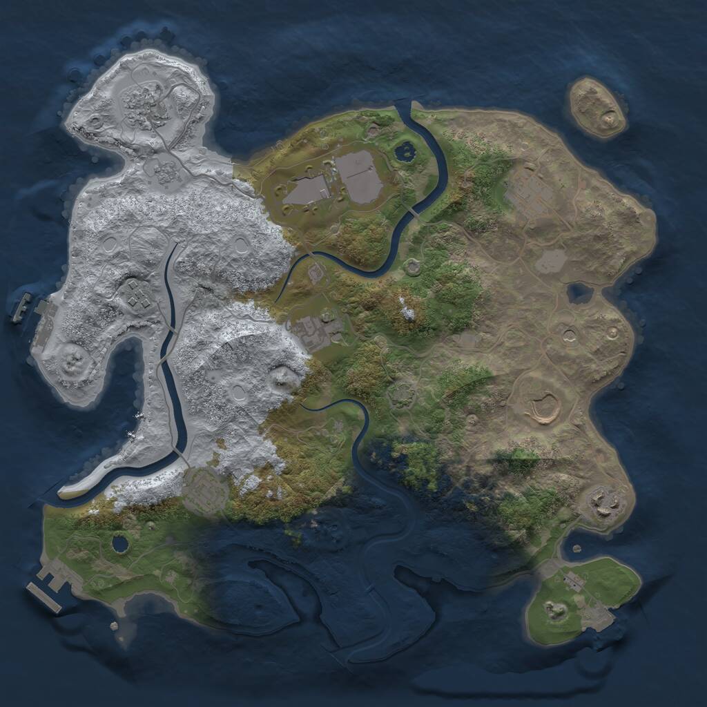 Rust Map: Procedural Map, Size: 3500, Seed: 1976407153, 14 Monuments