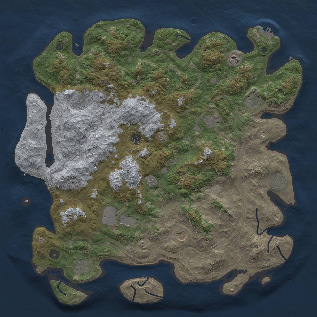 Rust Map: Procedural Map, Size: 4500, Seed: 47159742, 19 Monuments