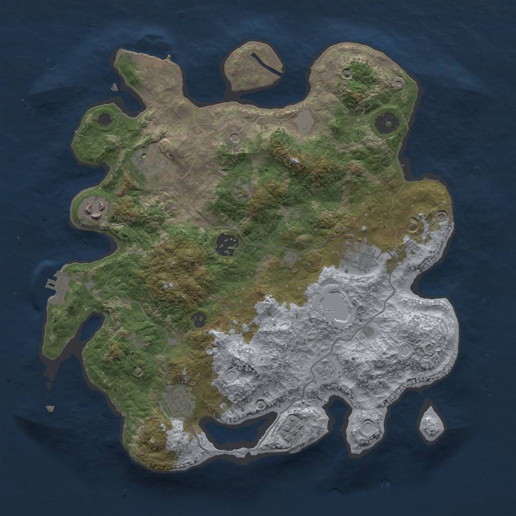 Rust Map: Procedural Map, Size: 3400, Seed: 13, 15 Monuments