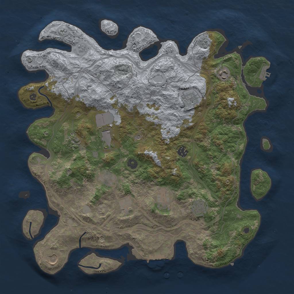 Rust Map: Procedural Map, Size: 4250, Seed: 1587779692, 20 Monuments