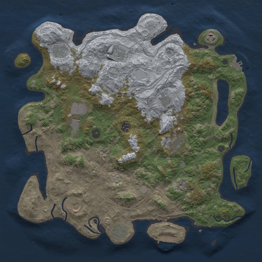 Rust Map: Procedural Map, Size: 4250, Seed: 1832127361, 20 Monuments