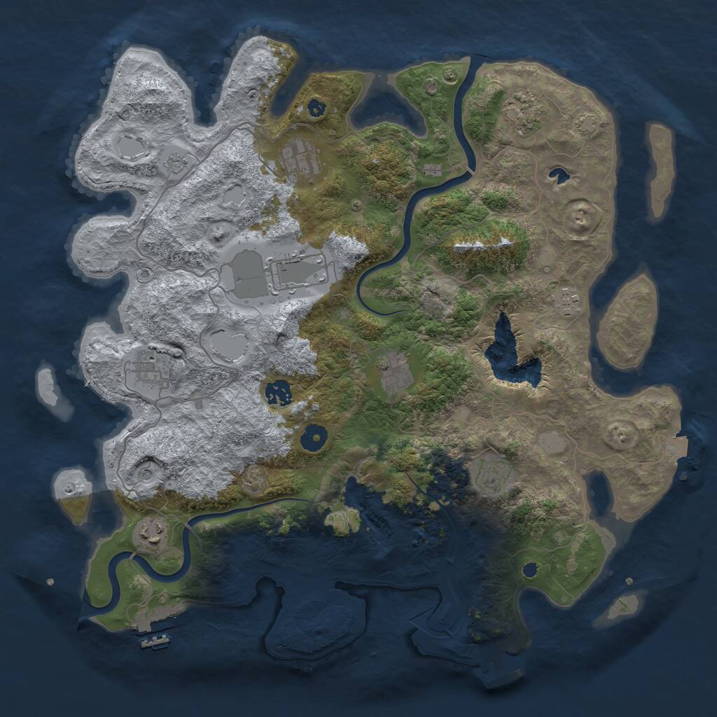 Rust Map: Procedural Map, Size: 4000, Seed: 435425, 15 Monuments