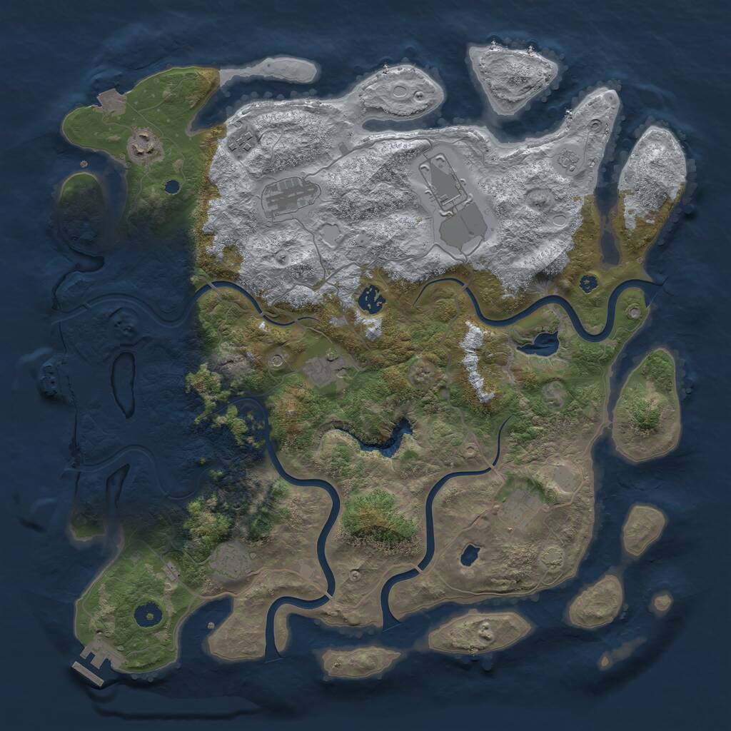 Rust Map: Procedural Map, Size: 4200, Seed: 1104980047, 14 Monuments