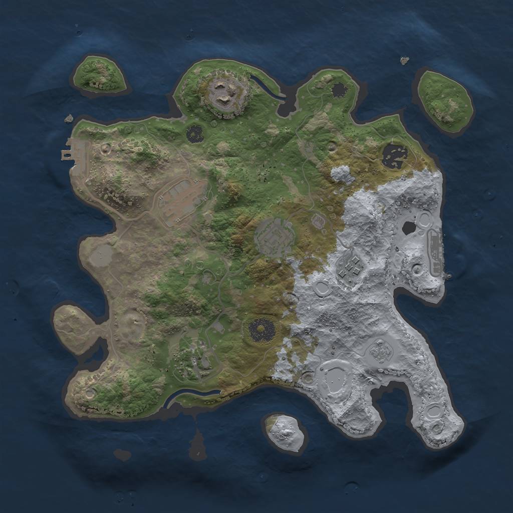 Rust Map: Procedural Map, Size: 3000, Seed: 1792891904, 14 Monuments