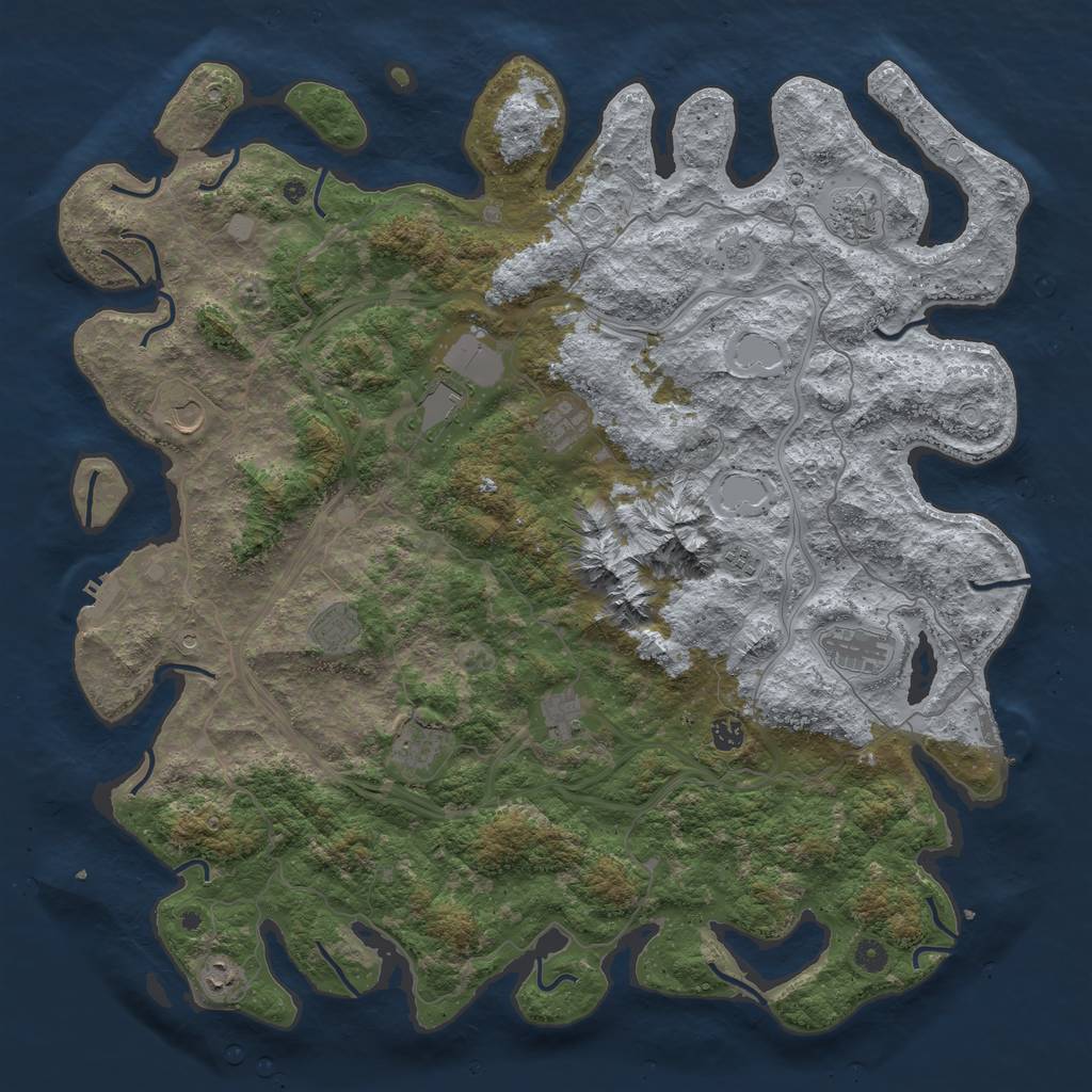 Rust Map: Procedural Map, Size: 5000, Seed: 951245814, 20 Monuments