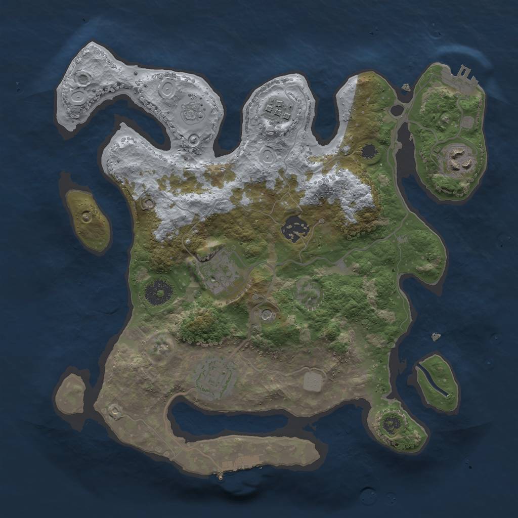 Rust Map: Procedural Map, Size: 3000, Seed: 507489792, 14 Monuments