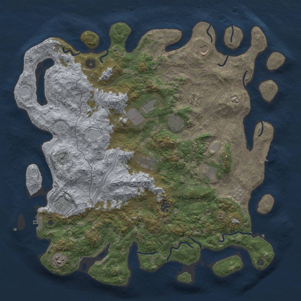 Rust Map: Procedural Map, Size: 4500, Seed: 186748155, 19 Monuments