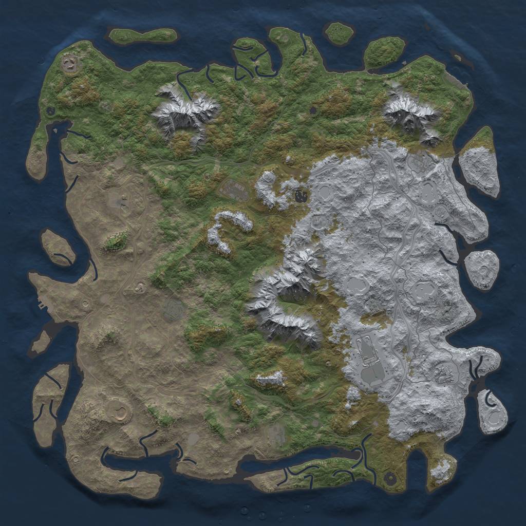 Rust Map: Procedural Map, Size: 6000, Seed: 1331803970, 20 Monuments