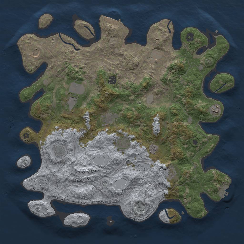 Rust Map: Procedural Map, Size: 4250, Seed: 3843, 19 Monuments