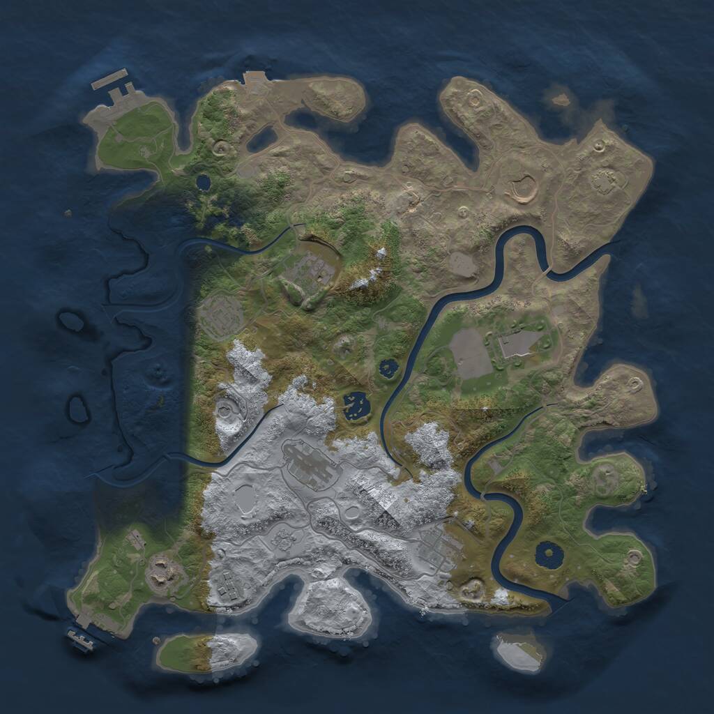 Rust Map: Procedural Map, Size: 3788, Seed: 38650032, 15 Monuments