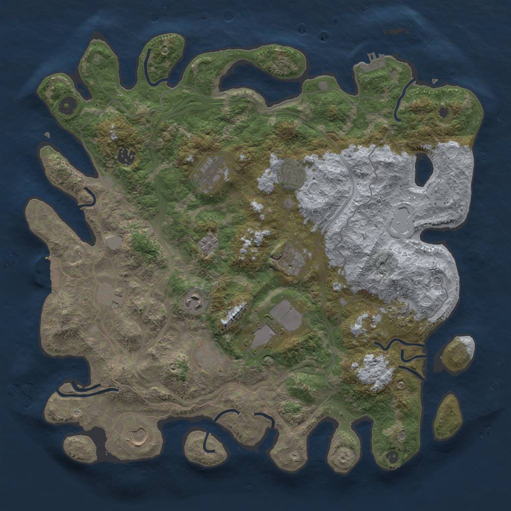 Rust Map: Procedural Map, Size: 4250, Seed: 768155355, 20 Monuments