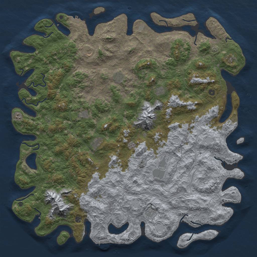 Rust Map: Procedural Map, Size: 6000, Seed: 6842, 20 Monuments