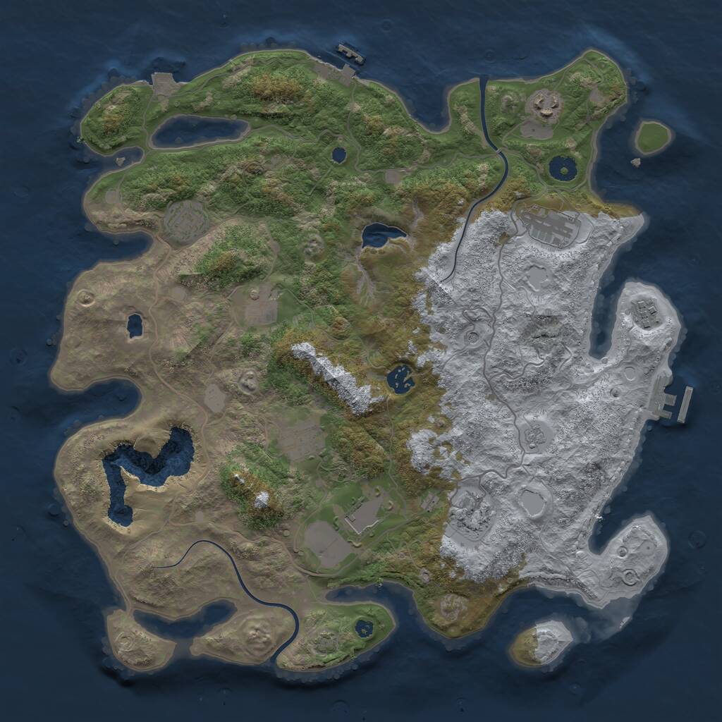 Rust Map: Procedural Map, Size: 4000, Seed: 2067124232, 15 Monuments