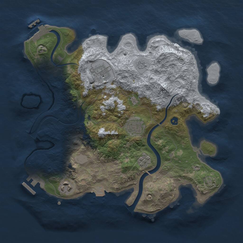 Rust Map: Procedural Map, Size: 3000, Seed: 2017501340, 10 Monuments