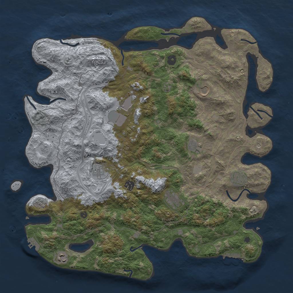 Rust Map: Procedural Map, Size: 4400, Seed: 4748, 18 Monuments
