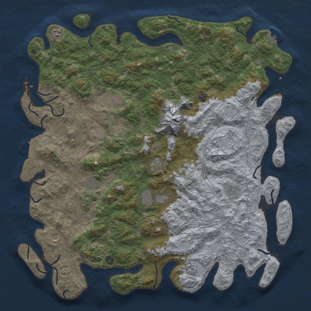 Rust Map: Procedural Map, Size: 5500, Seed: 963996731, 20 Monuments