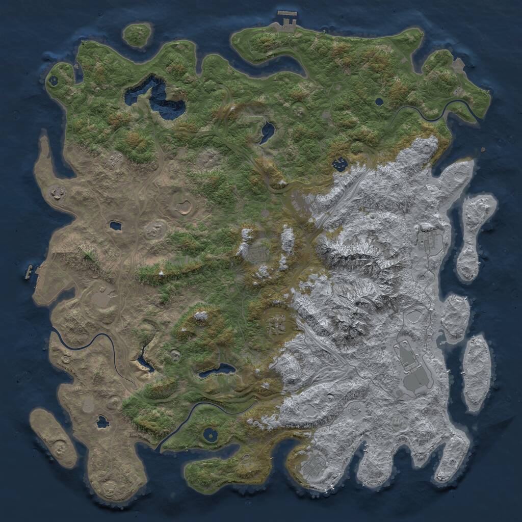 Rust Map: Procedural Map, Size: 5500, Seed: 963996731, 17 Monuments