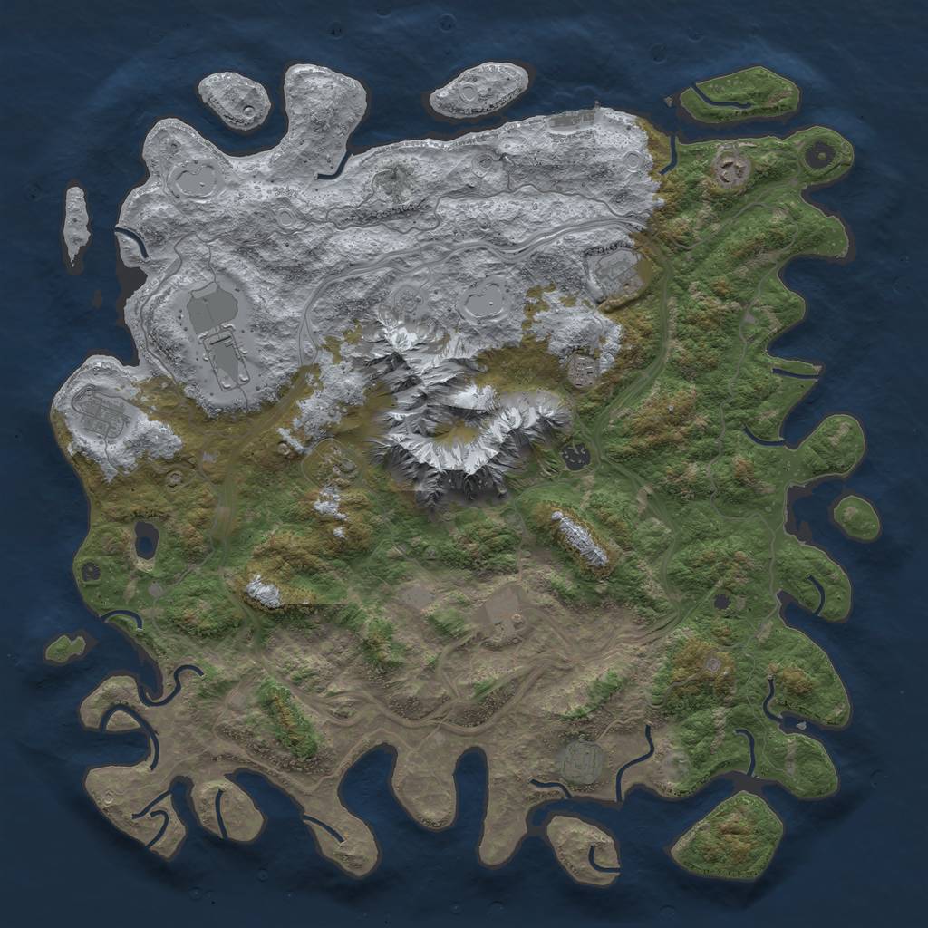 Rust Map: Procedural Map, Size: 5000, Seed: 42365465, 17 Monuments