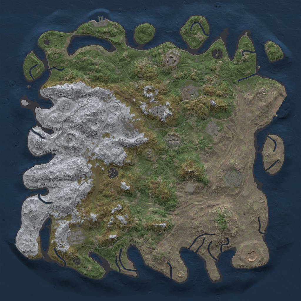 Rust Map: Procedural Map, Size: 4253, Seed: 1853157998, 18 Monuments