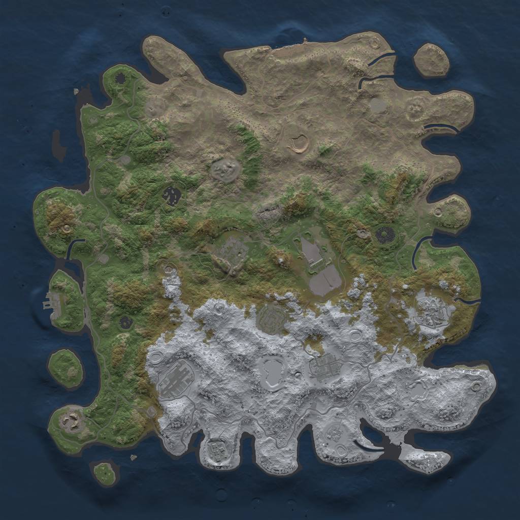 Rust Map: Procedural Map, Size: 4185, Seed: 1372, 19 Monuments