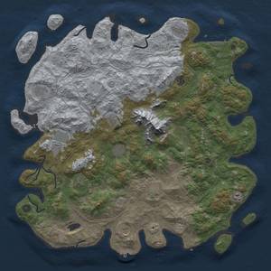 Thumbnail Rust Map: Procedural Map, Size: 5000, Seed: 7777, 20 Monuments