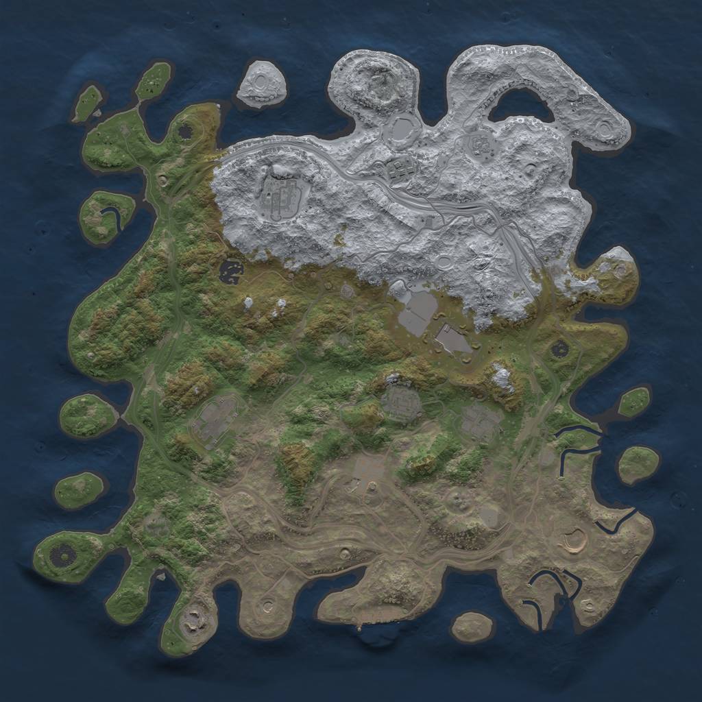 Rust Map: Procedural Map, Size: 4250, Seed: 320770988, 18 Monuments