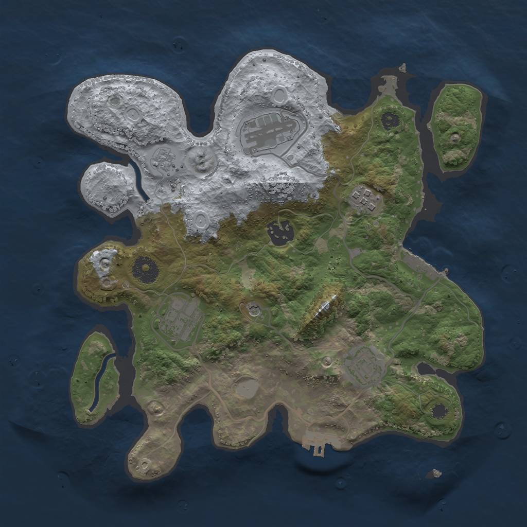 Rust Map: Procedural Map, Size: 3000, Seed: 75, 12 Monuments