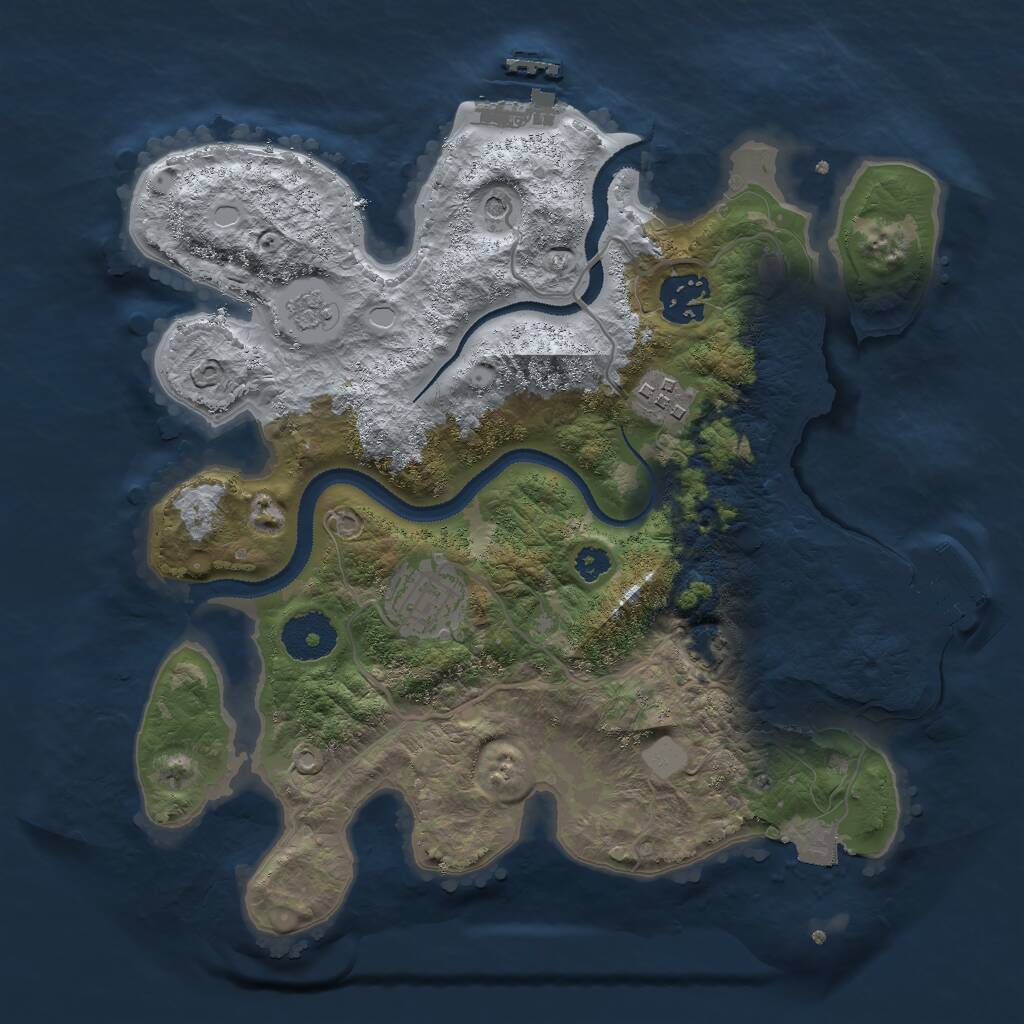 Rust Map: Procedural Map, Size: 3000, Seed: 75, 9 Monuments