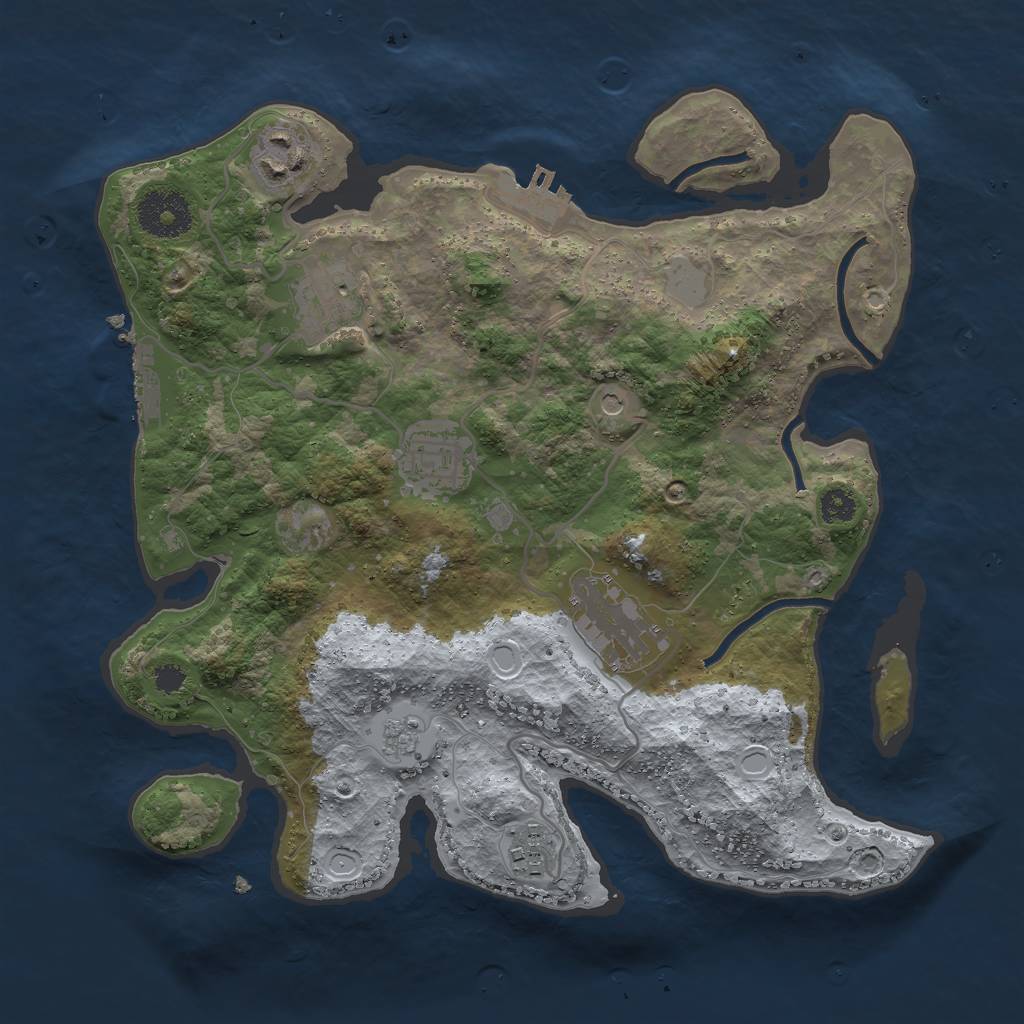 Rust Map: Procedural Map, Size: 3000, Seed: 1817353826, 14 Monuments