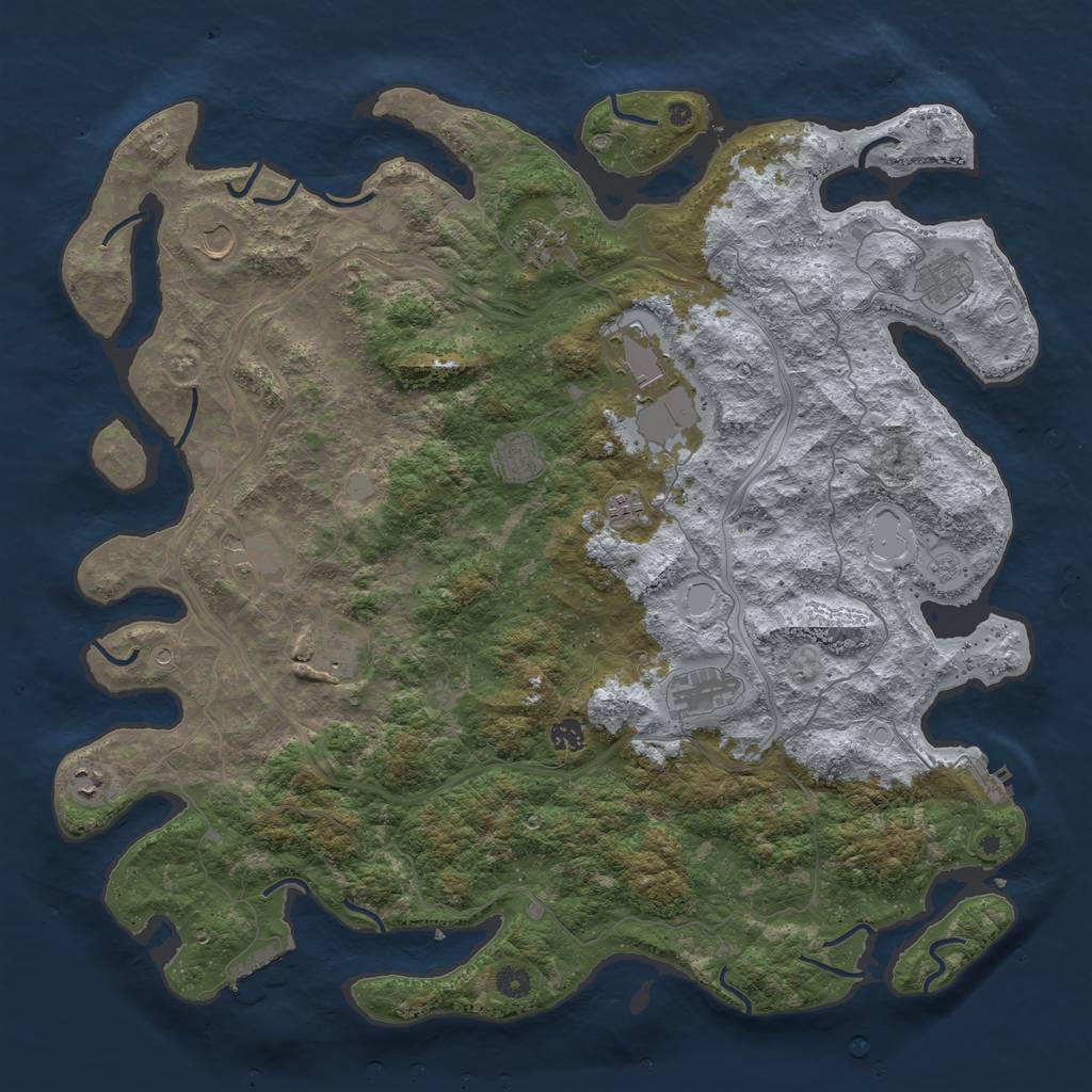 Rust Map: Procedural Map, Size: 4792, Seed: 173864953, 20 Monuments