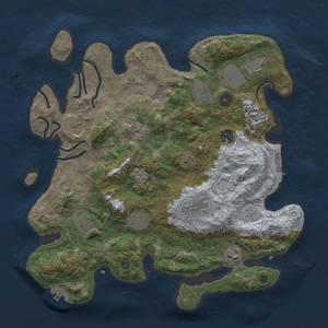 Thumbnail Rust Map: Procedural Map, Size: 3600, Seed: 64, 18 Monuments