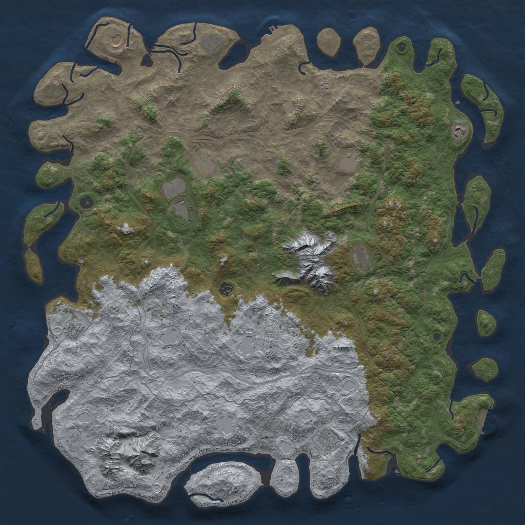 Rust Map: Procedural Map, Size: 6000, Seed: 13254995, 20 Monuments