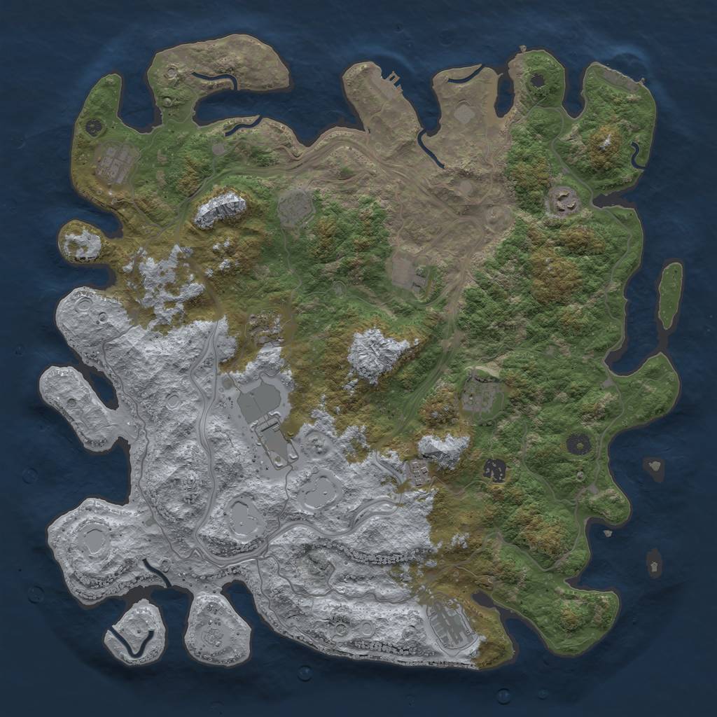Rust Map: Procedural Map, Size: 4500, Seed: 225255226, 19 Monuments