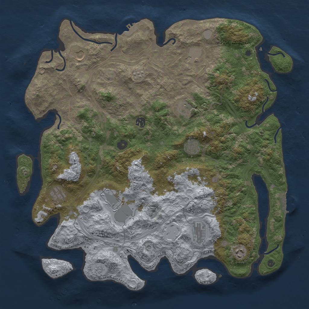 Rust Map: Procedural Map, Size: 4500, Seed: 382431903, 19 Monuments