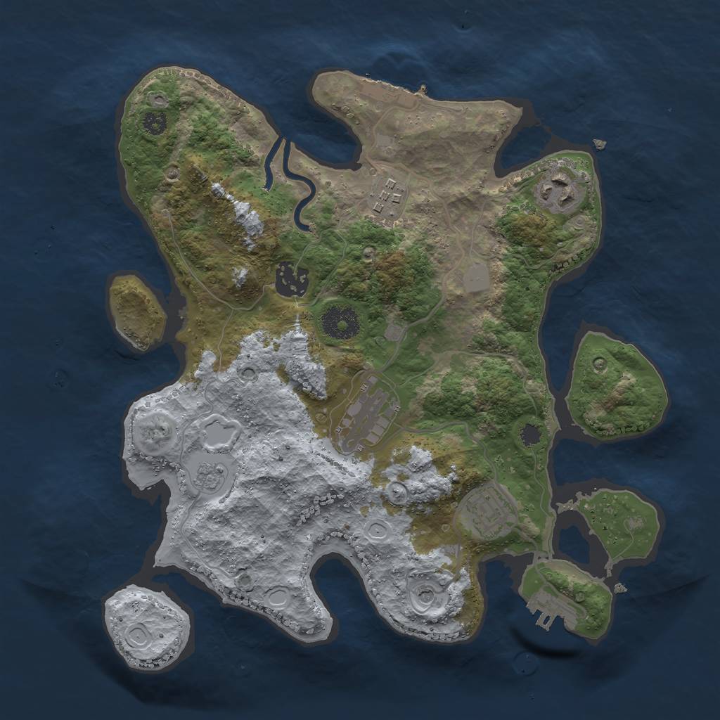 Rust Map: Procedural Map, Size: 3000, Seed: 571192, 14 Monuments