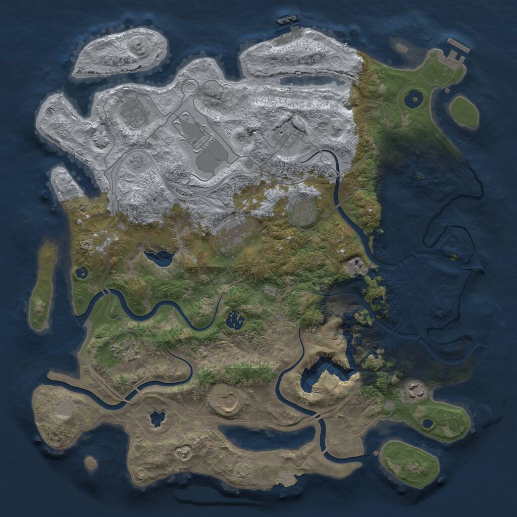 Rust Map: Procedural Map, Size: 4250, Seed: 176867731, 16 Monuments