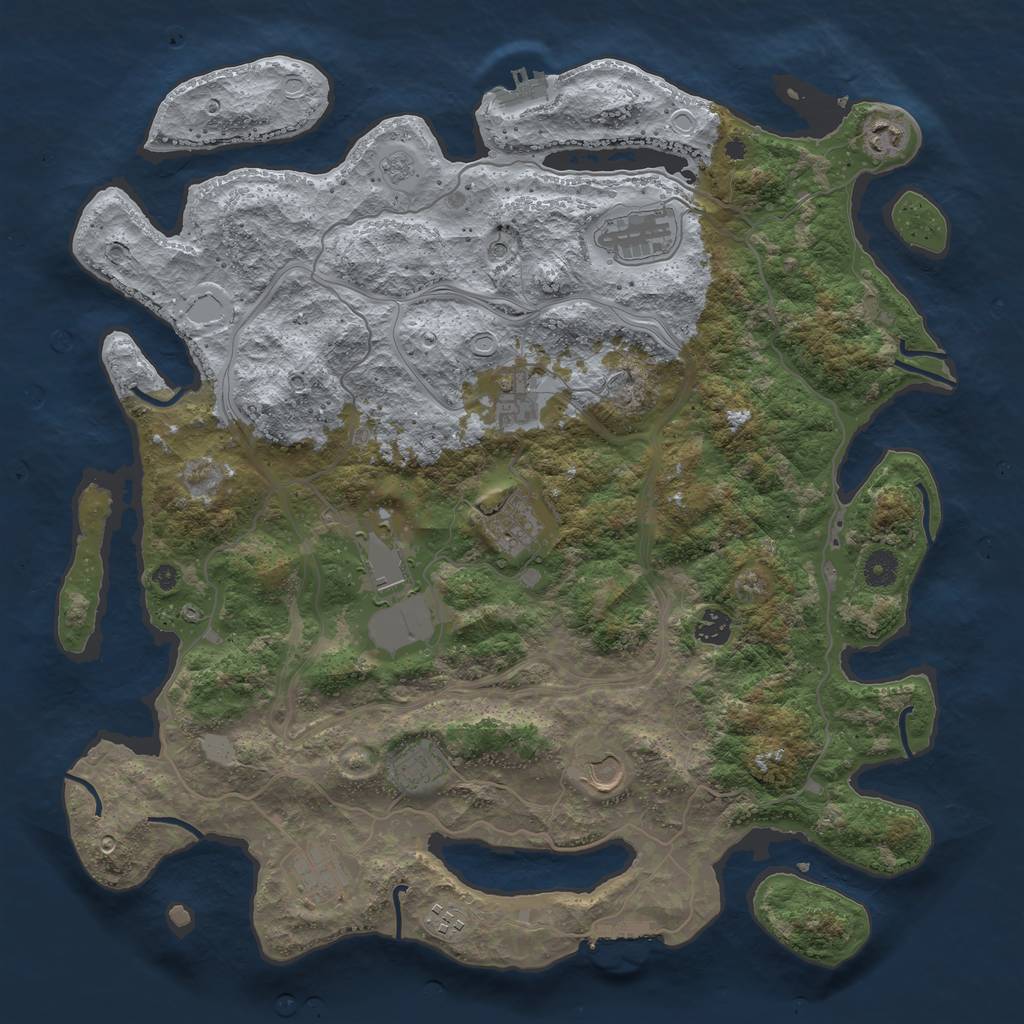 Rust Map: Procedural Map, Size: 4250, Seed: 176867731, 19 Monuments