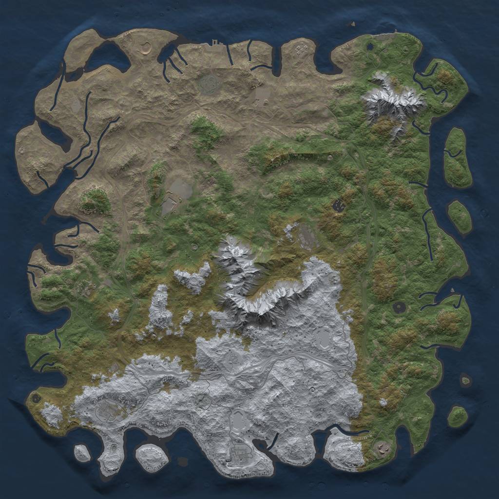 Rust Map: Procedural Map, Size: 6000, Seed: 1436778920, 20 Monuments