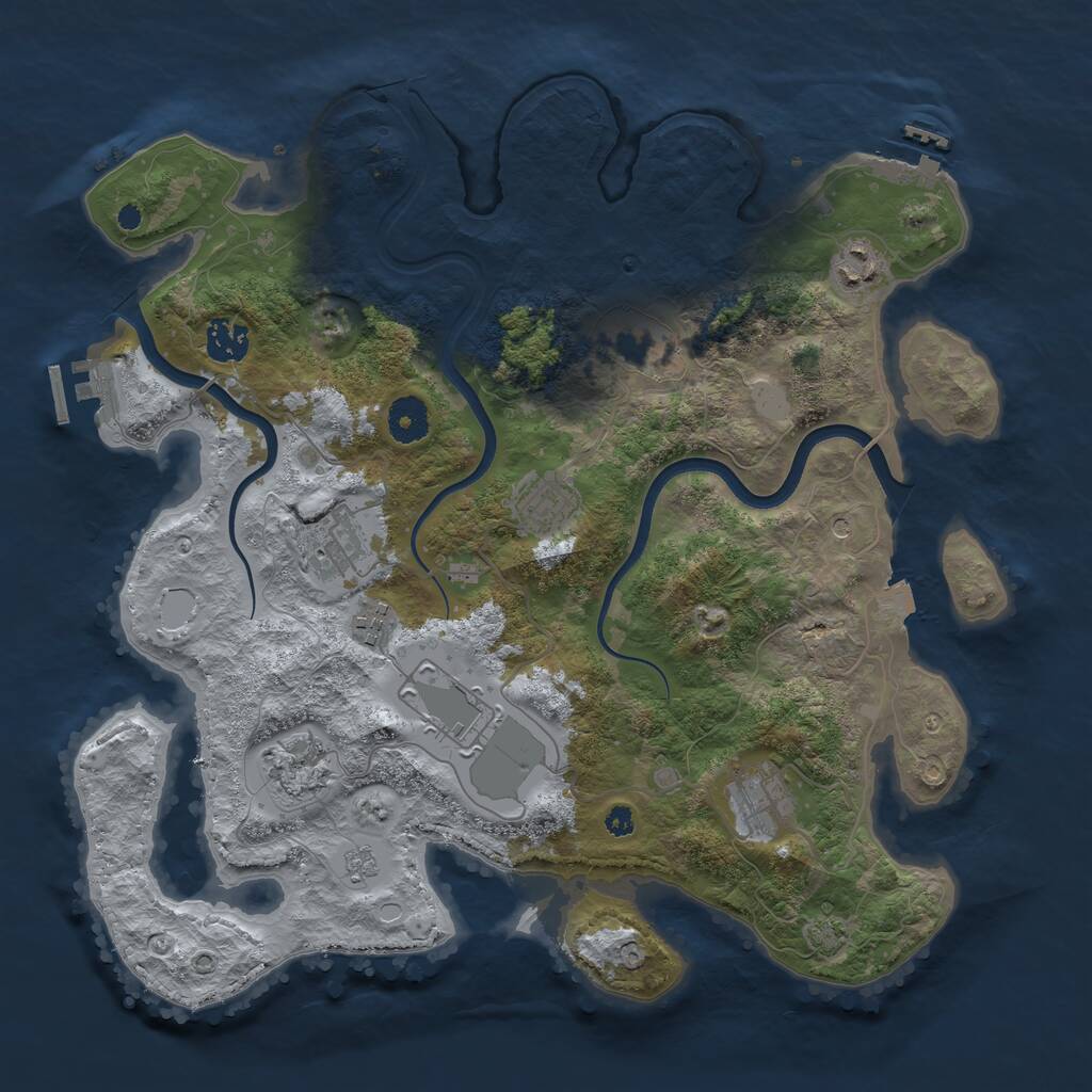 Rust Map: Procedural Map, Size: 3700, Seed: 714758290, 15 Monuments