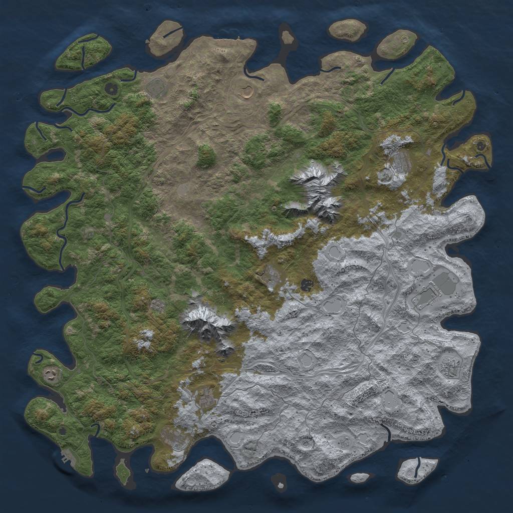 Rust Map: Procedural Map, Size: 6000, Seed: 54826439, 20 Monuments