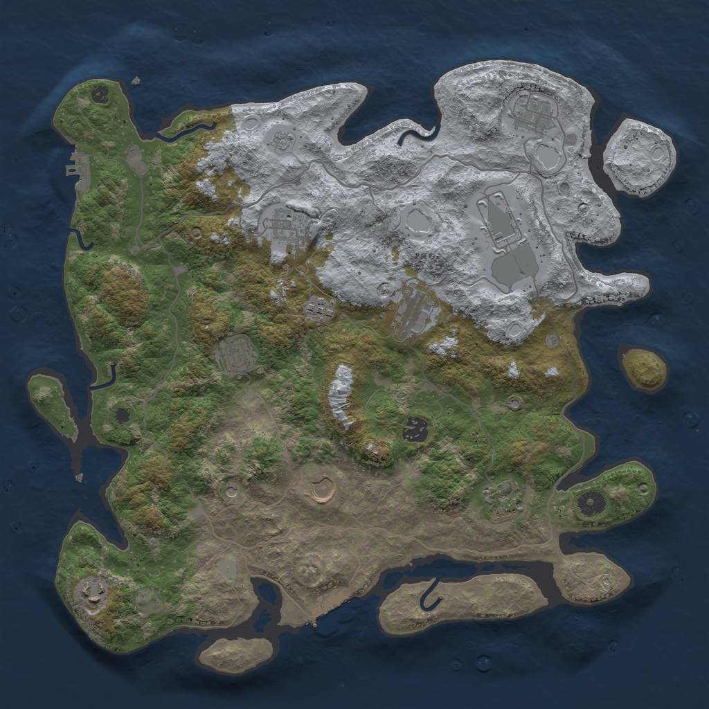 Rust Map: Procedural Map, Size: 4100, Seed: 22910, 19 Monuments