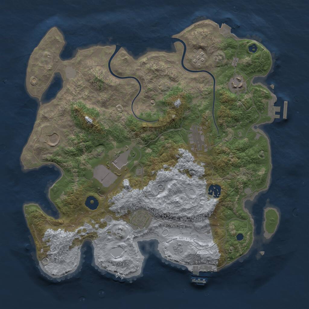 Rust Map: Procedural Map, Size: 3500, Seed: 3452, 13 Monuments