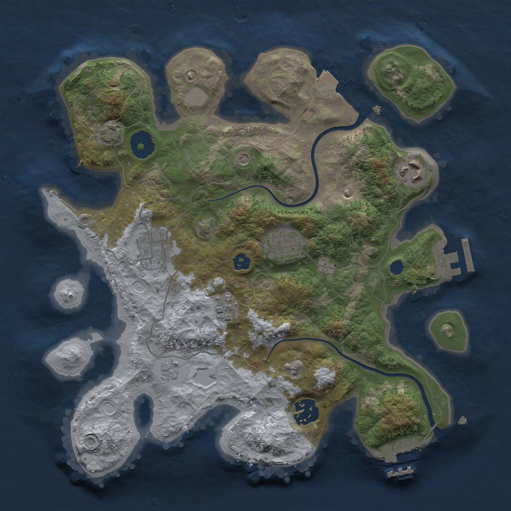 Rust Map: Procedural Map, Size: 3000, Seed: 1537355773, 11 Monuments