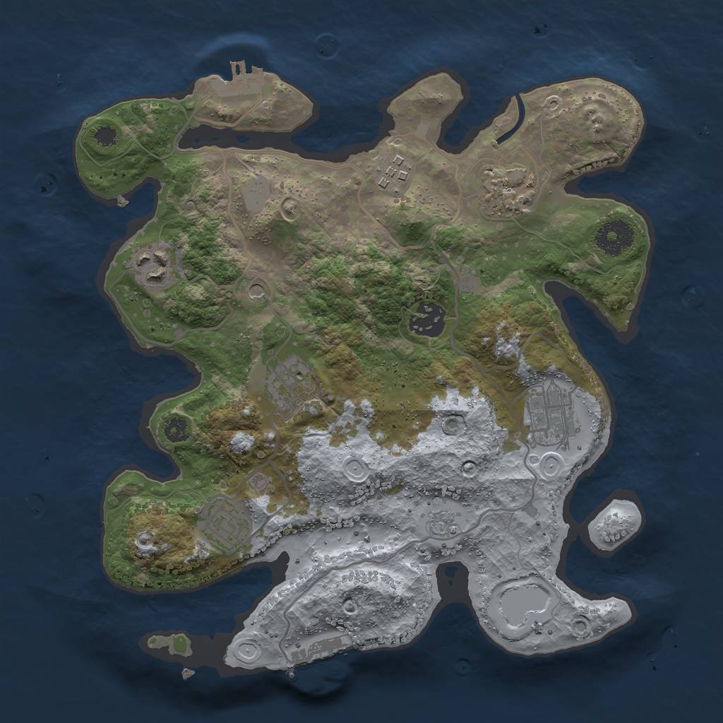 Rust Map: Procedural Map, Size: 3000, Seed: 1948913941, 14 Monuments
